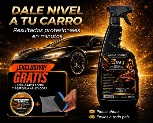 Recubrimiento Cerámico 3 En 1 en 500 ml + Llévate Gratis Cera y Esponja
